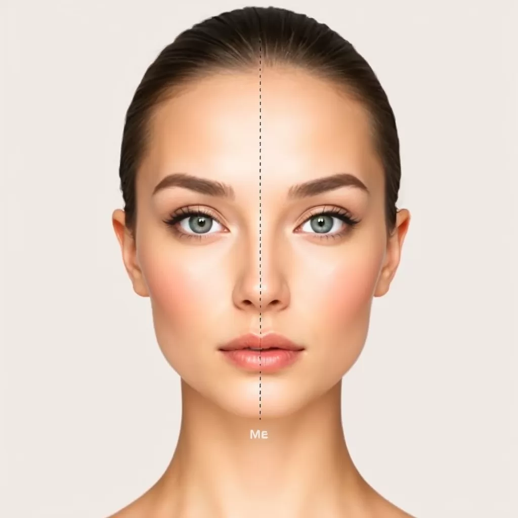 facial balancing with symmetry line