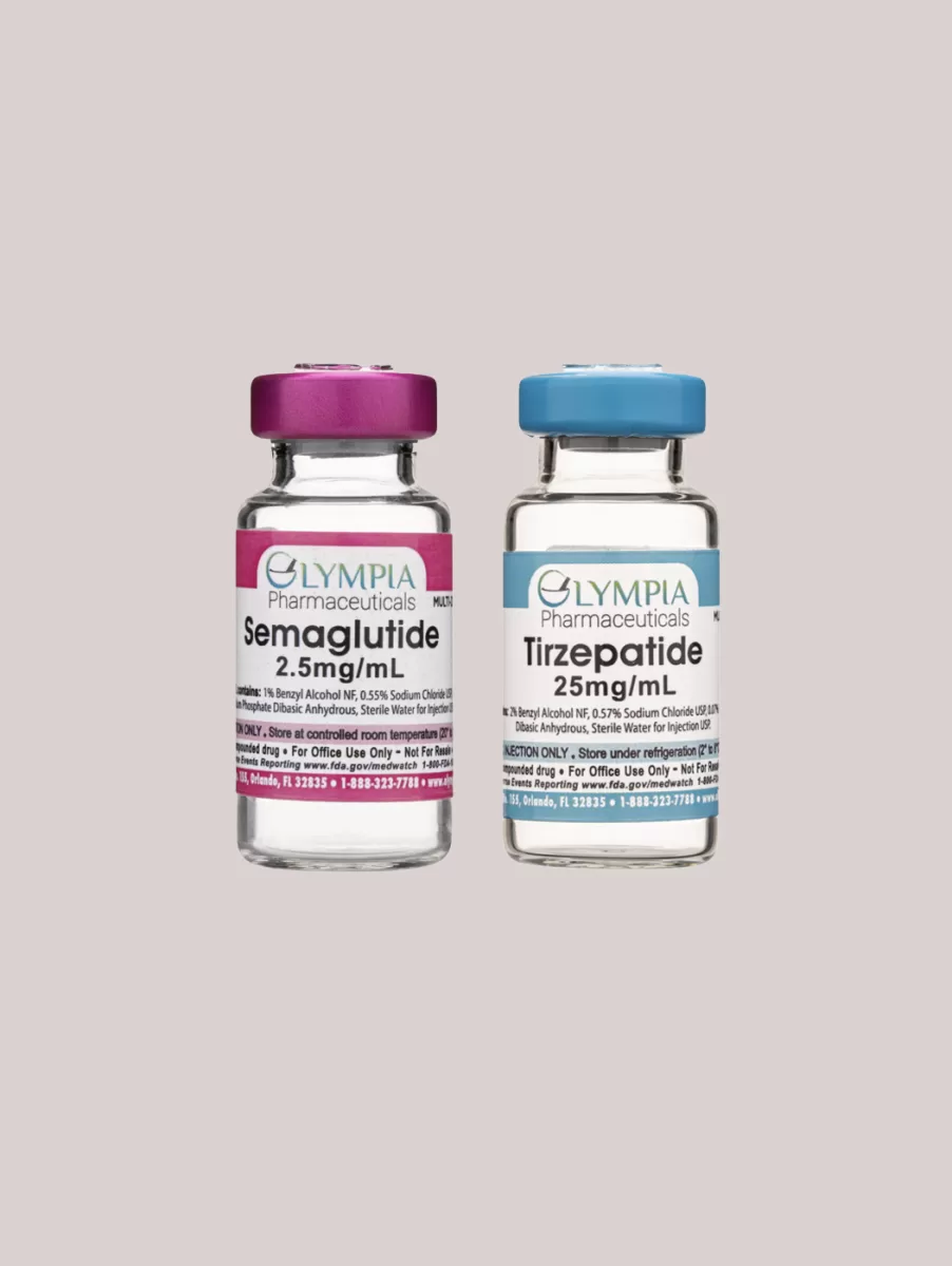 vials of Semaglutide and Tirzepatide