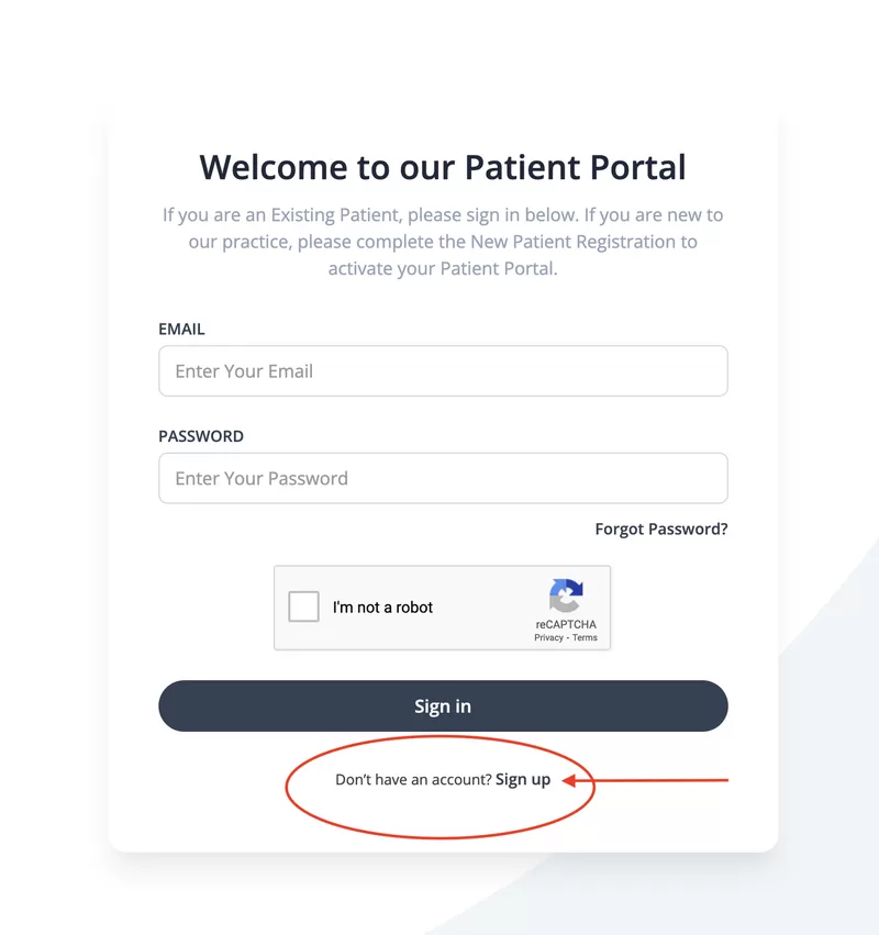 patient portal online booking login